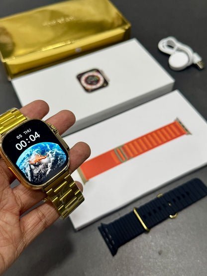 💥 Smart Watch Series 8 Ultra Gold Edition – Bluetooth Calling | Wireless Charging | HD Display
