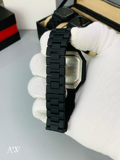 ⌚ Aura Watch (Square Shape) – Date Working | Fiber Material | Butterfly Lock | Lightweight