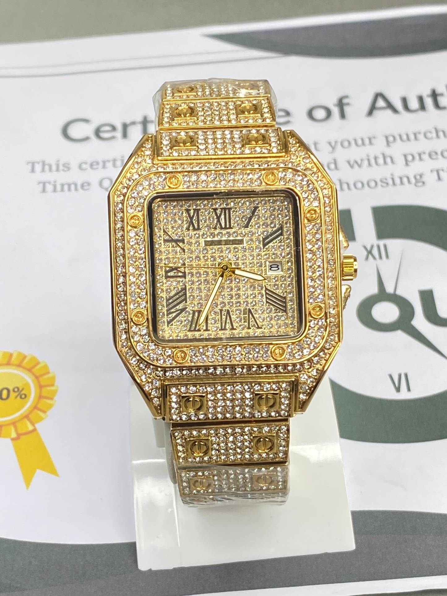 CARTIER Iced Out Luxury Analog Watch with Stainless Steel Case