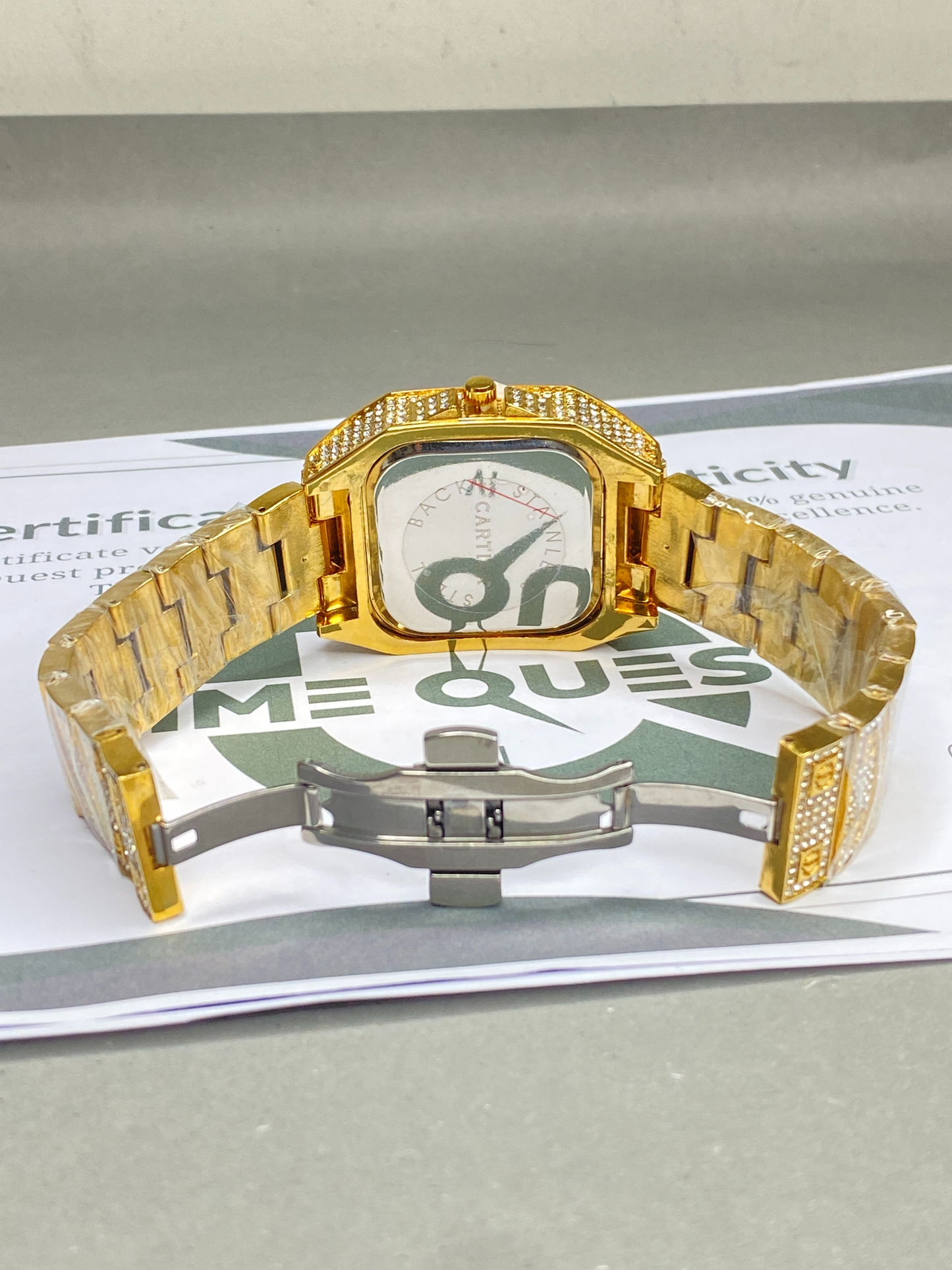 CARTIER Iced Out Luxury Analog Watch with Stainless Steel Case