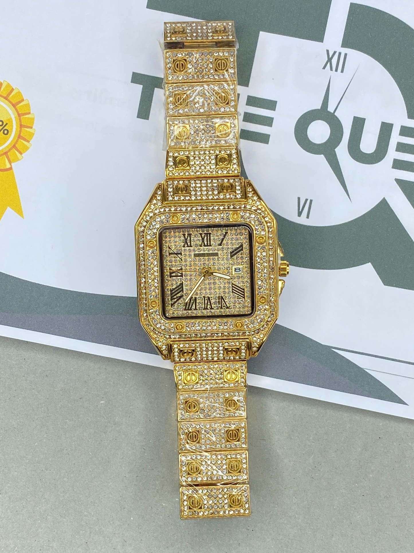 CARTIER Iced Out Luxury Analog Watch with Stainless Steel Case