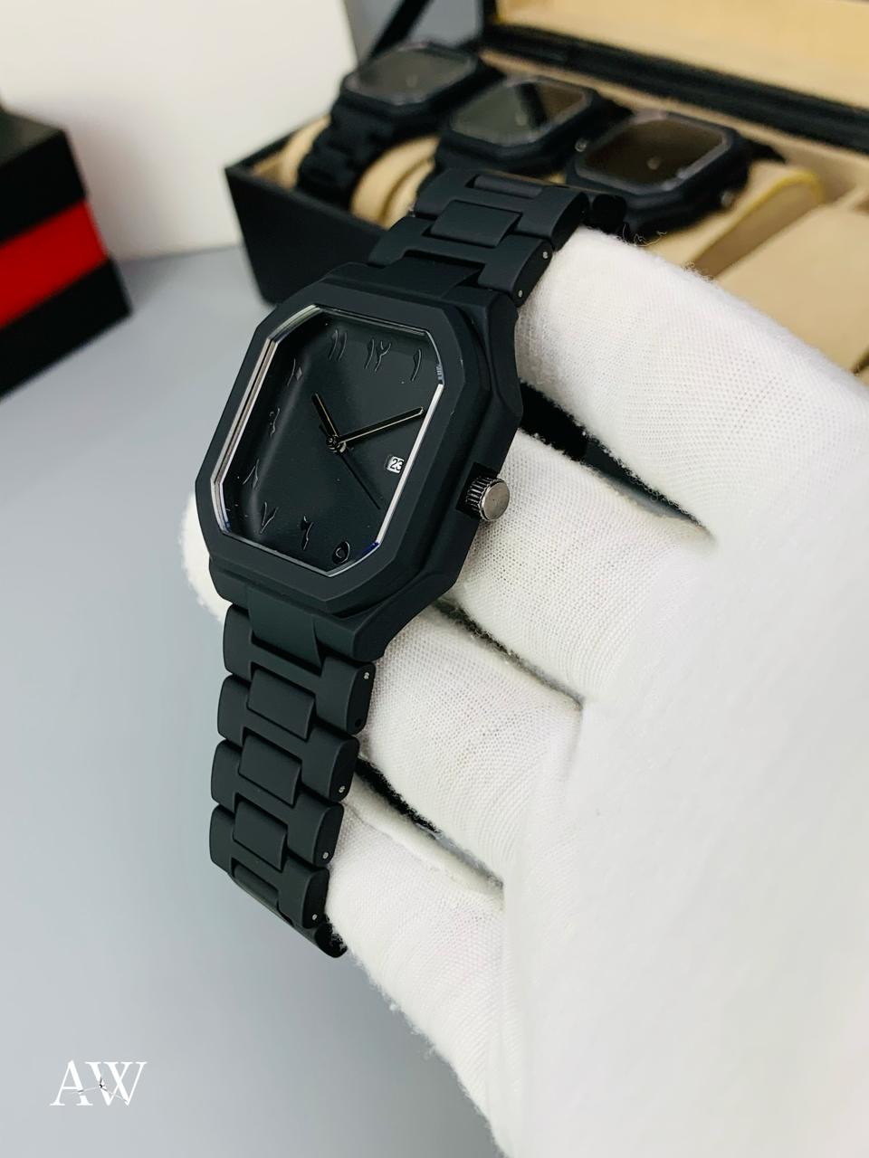 ⌚ Aura Watch (Square Shape) – Date Working | Fiber Material | Butterfly Lock | Lightweight