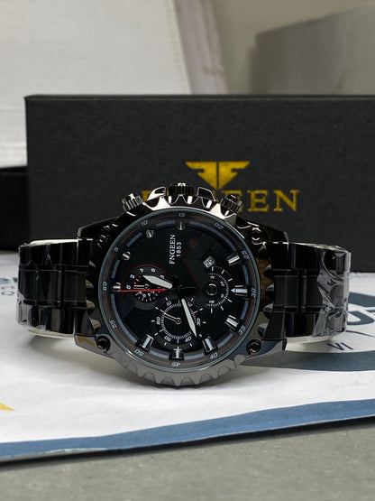 FNGEEN 1853 Analog Stainless Steel Watch for Men with Date Display