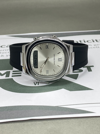 UNIVERSE POINT Dual Time Men’s Watch with Multi-Functional Silicone Straps