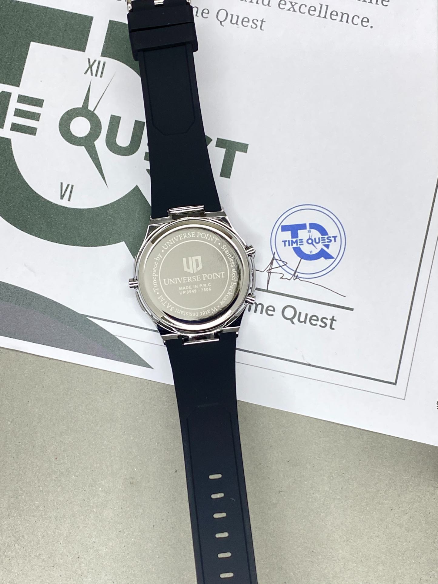 UNIVERSE POINT Dual Time Men’s Watch with Multi-Functional Silicone Straps