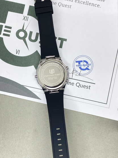 UNIVERSE POINT Dual Time Men’s Watch with Multi-Functional Silicone Straps