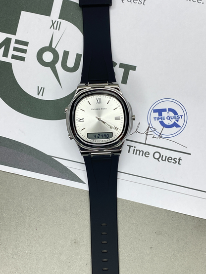 UNIVERSE POINT Dual Time Men’s Watch with Multi-Functional Silicone Straps