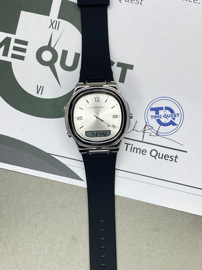 UNIVERSE POINT Dual Time Men’s Watch with Multi-Functional Silicone Straps