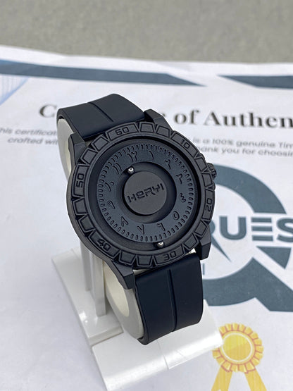 HERYI Revolutionary Bearing Men’s Watch with Magnetic Lock & Silicone Rubber Straps