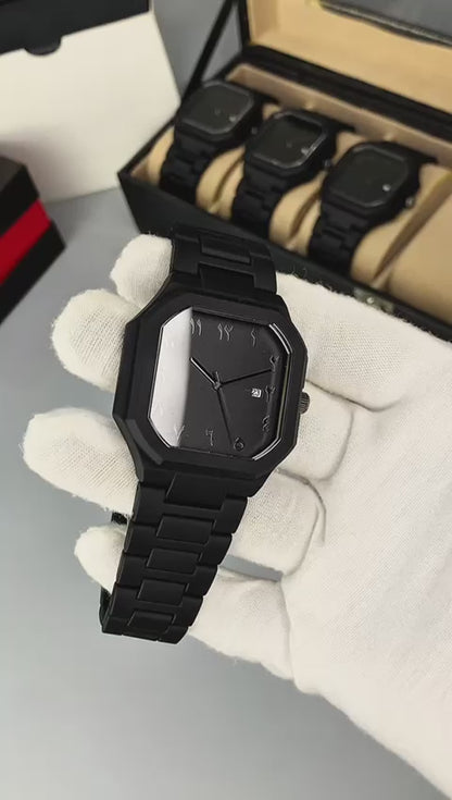 ⌚ Aura Watch (Square Shape) – Date Working | Fiber Material | Butterfly Lock | Lightweight