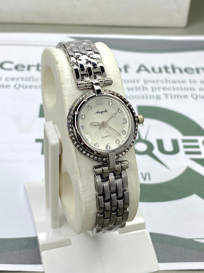 AOQILI Round Dial Luxury Stainless Steel Ladies Watch